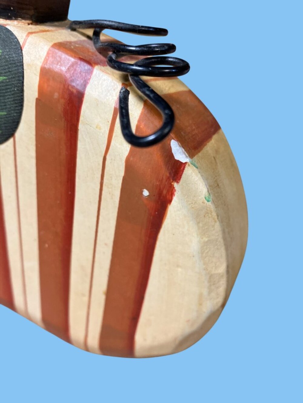 Handcrafted Wooden Pumpkin Set With Painted Stripes and Polka Dots - Picture 5 of 10